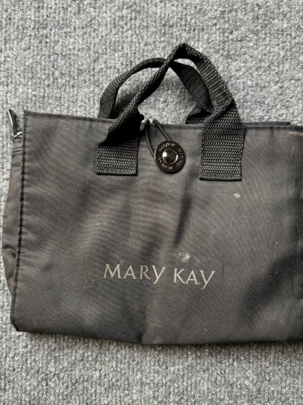 Mary Kay Cosmetics Travel Roll Up Makeup Organizer Pouch Bag Black Stain DAMAGED